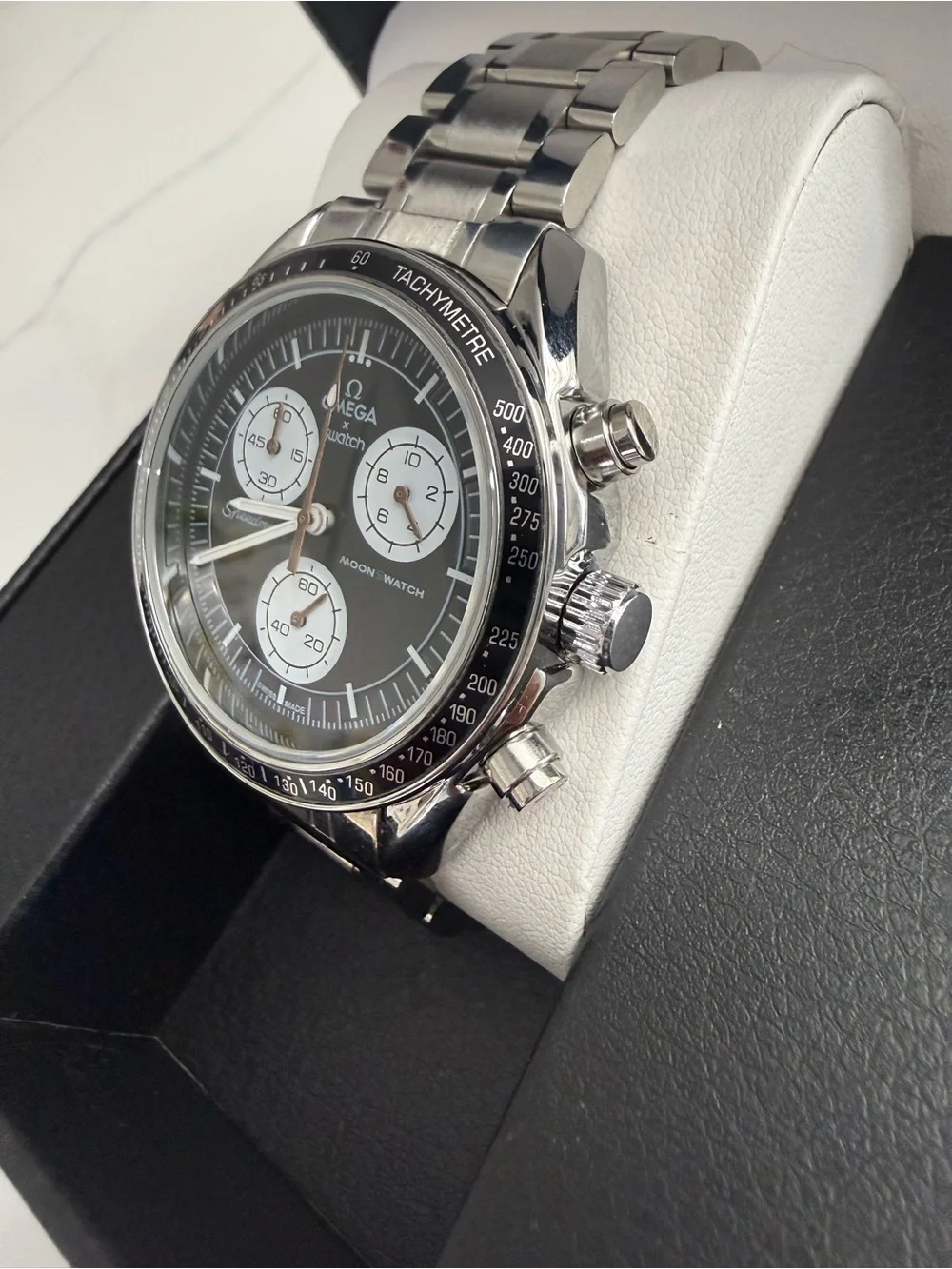 MoonSwatch MOD MISSION TO EARTH STAINLESS STEEL watch black dial